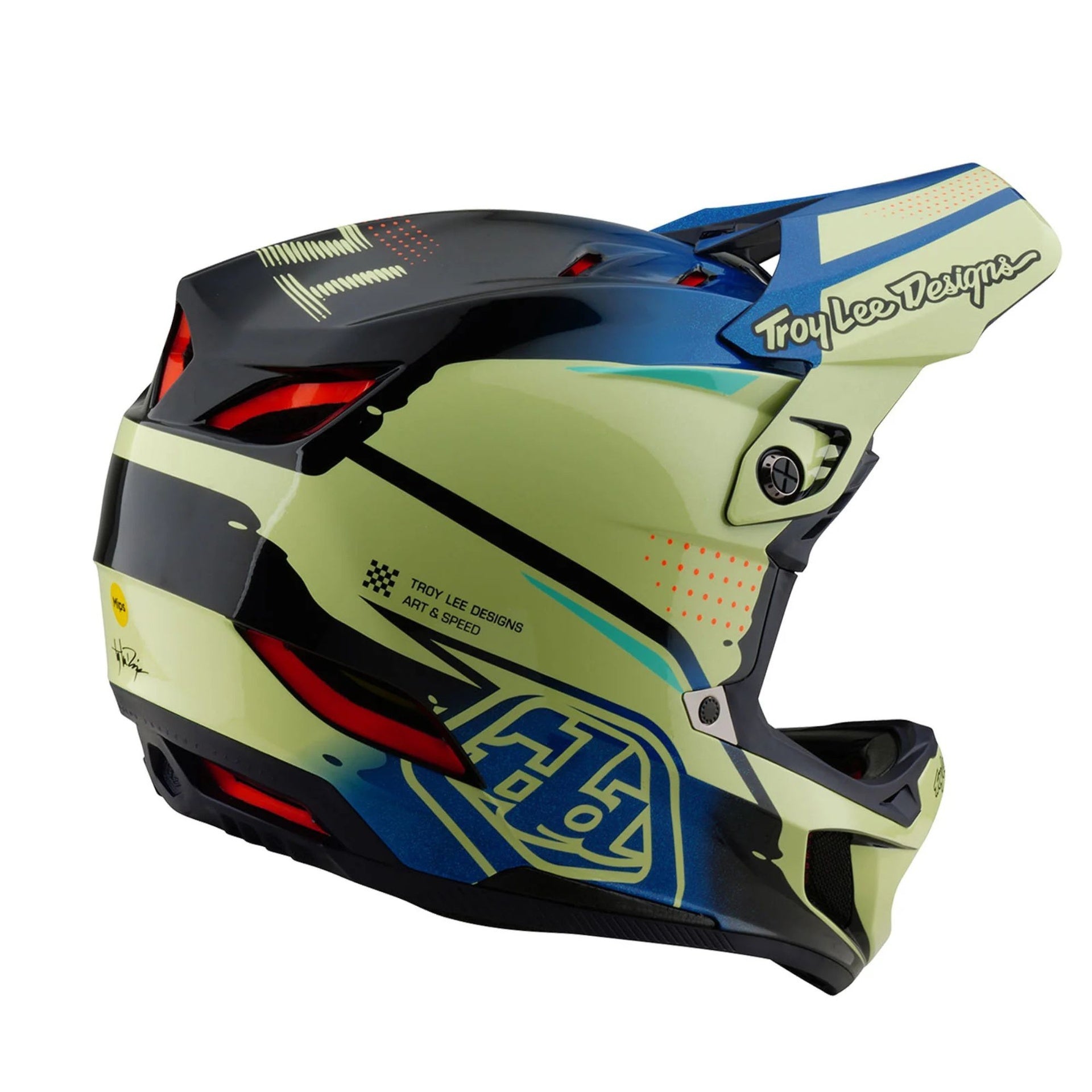 Casco Troy Lee Designs D4 Composite Drip Glo Yellow